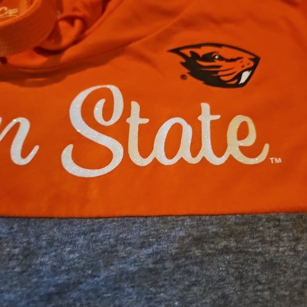 Oregon State Beavers Hoodie Sweatshirt Womens Large‎ Orange V-Neck Captivating - Picture 4 of 7